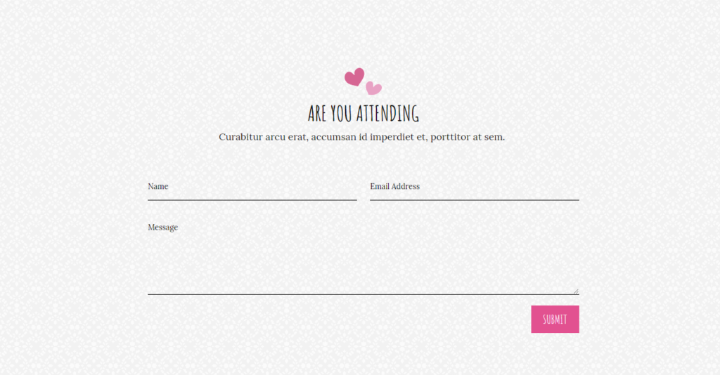 Contact from of Divi wedding template