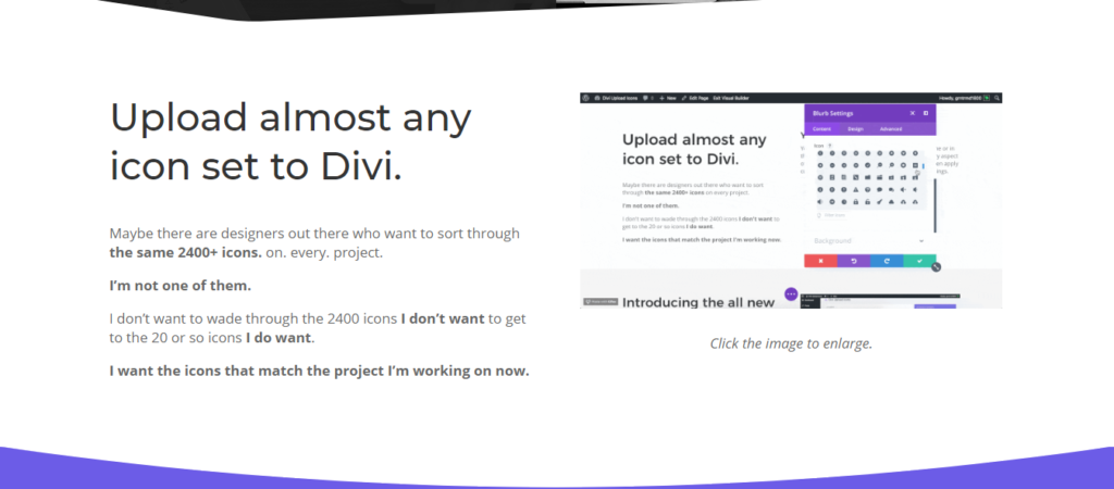 Divi Upload Icons Image