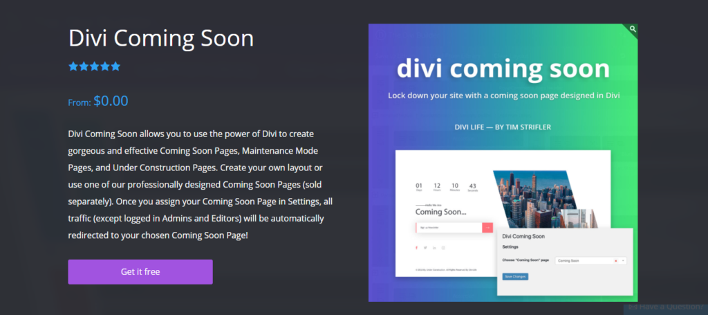 Divi Coming Soon Image