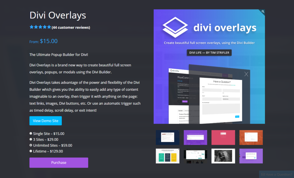 Divi Overlays Image