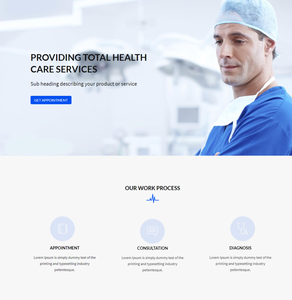 Hero Section Divi Medical Template