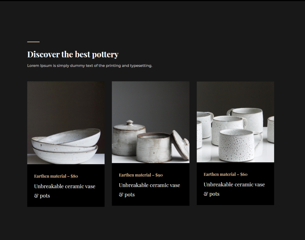 Divi Template for Ceramics & Pottery Business